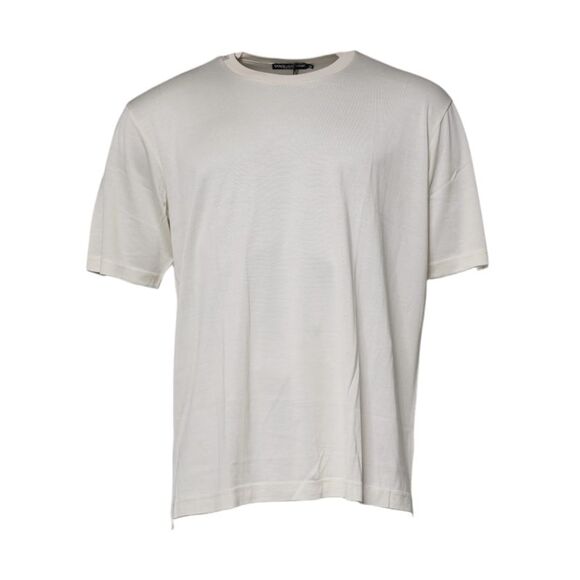 Dolce & Gabbana Off White Silk CrewNeck Short Sleeve Men's T-shirt (Pre-Owned)